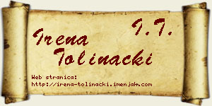 Irena Tolinački vizit kartica